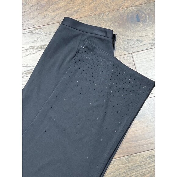 ANN TAYLOR Sequin Embellished Dress Pants Black Size 6 EUC - Picture 1 of 5